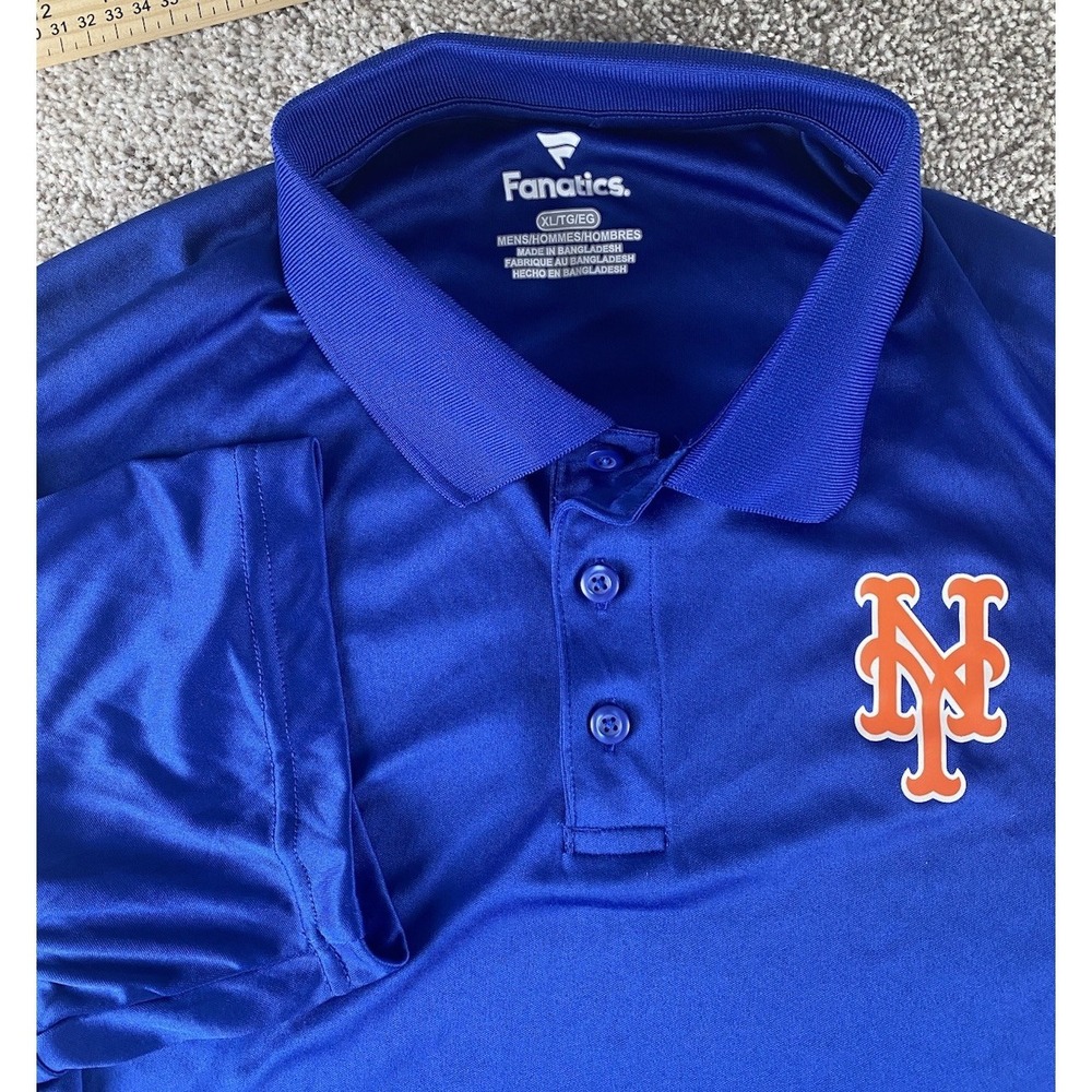 Fanatics Solid Blue Performance Polo Mens XL New York Mets Baseball MLB